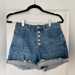 Multi button Jean Shorts
